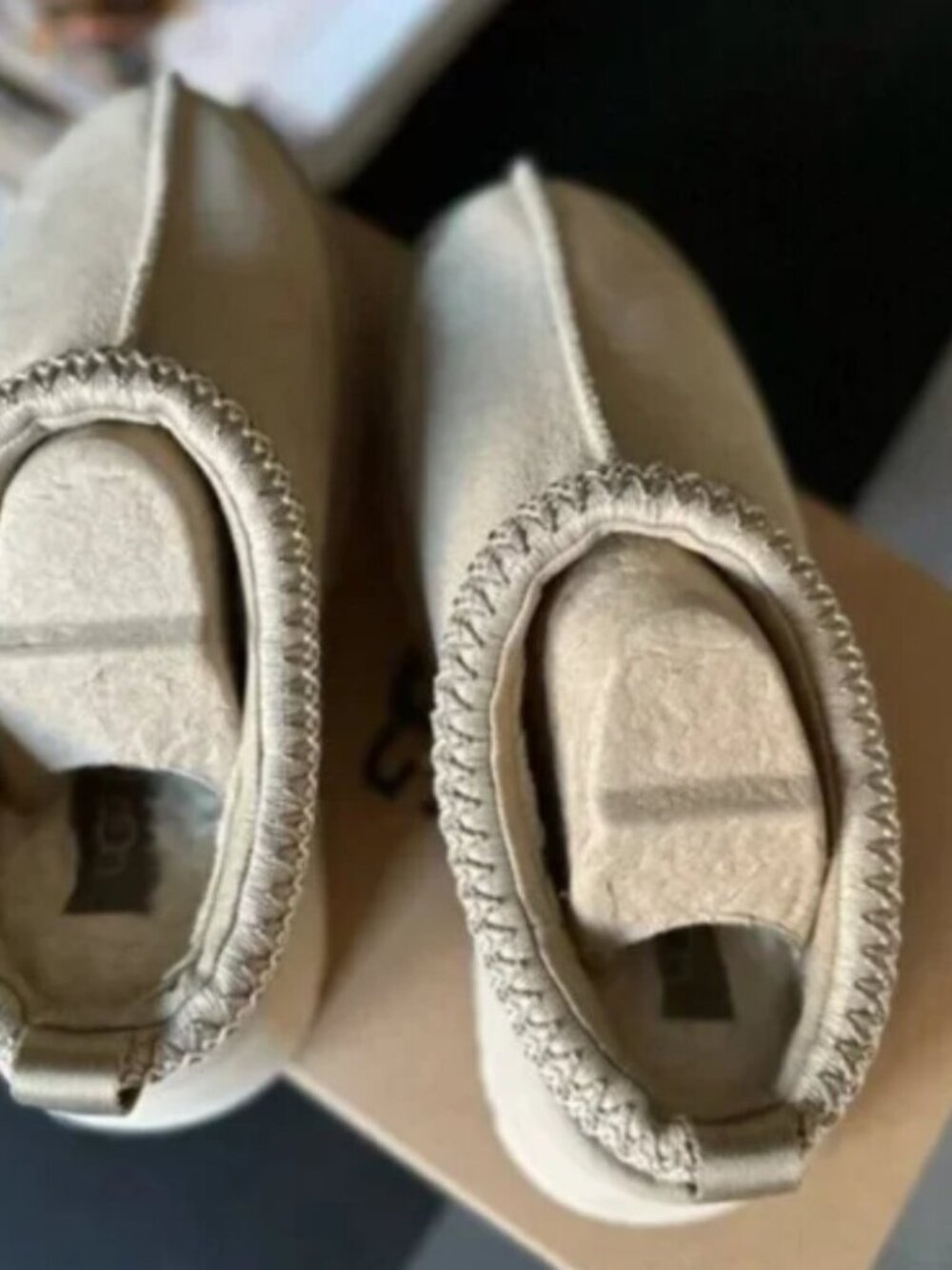 UGG Tazz Platform Slipper Clogs Tasman Braid Neutral Suede - Picture 5 of 5